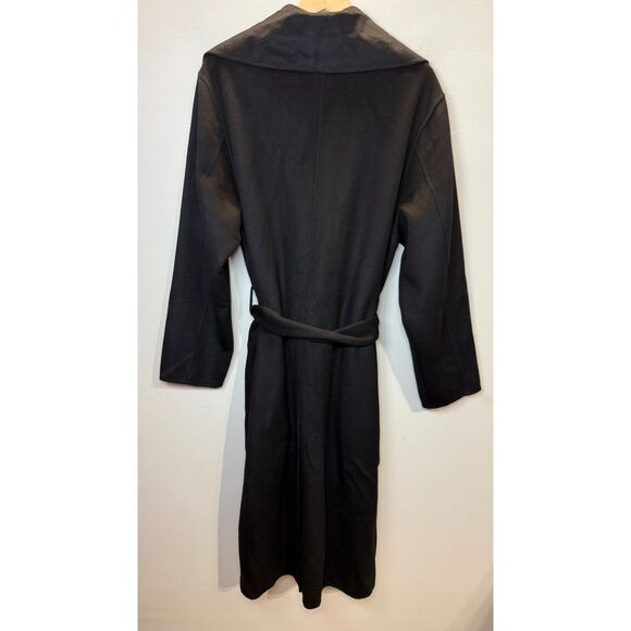 Lauren Ralph Lauren Coat Size 16 Black Wool Blend Belted Wrap Women’s Classic - Picture 5 of 9